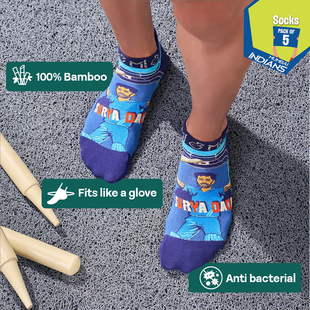 Powerplay Drip! Unisex Socks, 100% Bamboo, Ankle Length, Pack of 5