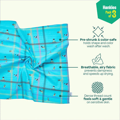 TBC! The Boss Collection! Unisex Hankies, 100% Organic Cotton, Pack of 3