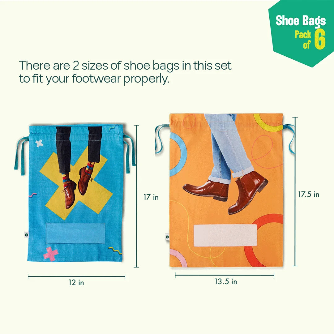 The Walking Company! Shoe Bags, 100% Organic Cotton, Pack of 6