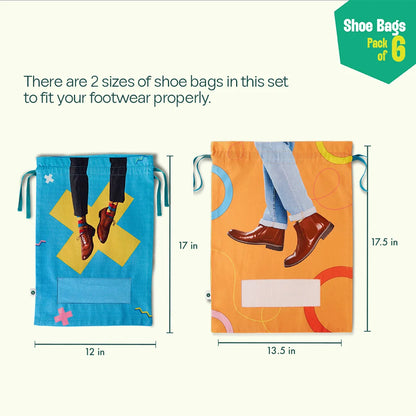 The Walking Company! Shoe Bags, 100% Organic Cotton, Pack of 6