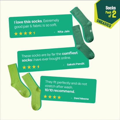 Green-ific! Unisex Socks, 100% Organic Cotton, Crew Length, Pack of 2