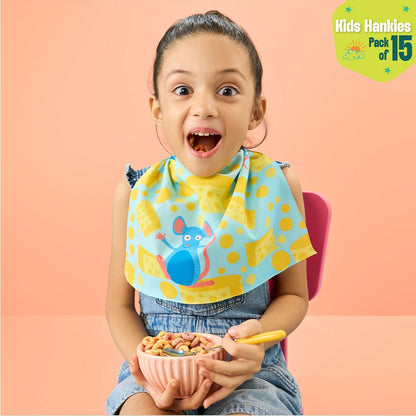 Enchanted Tales! Unisex Kid's Hankies, 100% Organic Cotton, Pack of 15