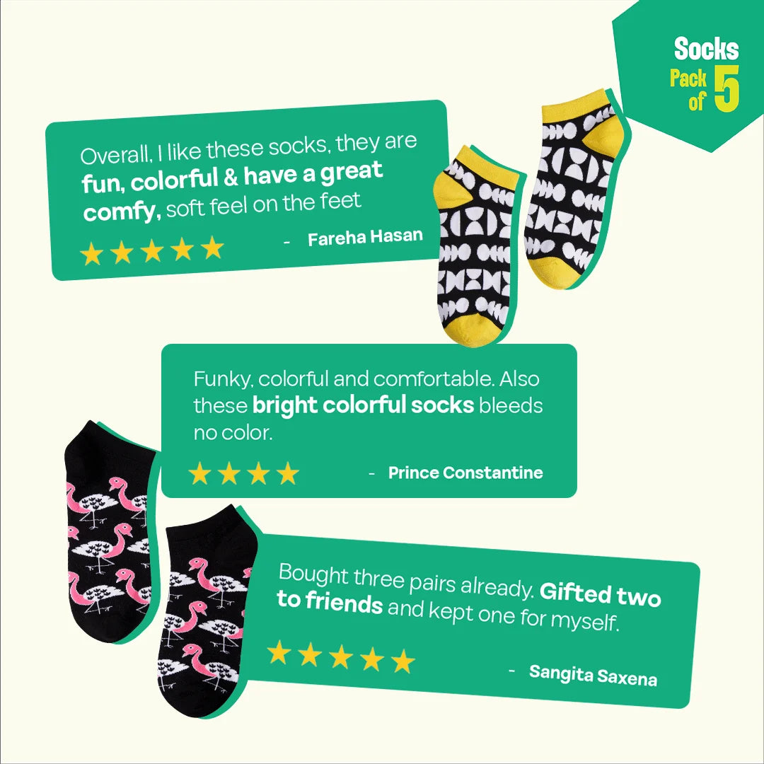 The Dark Side! Unisex Socks, 100% Bamboo, Ankle Length, Pack of 5