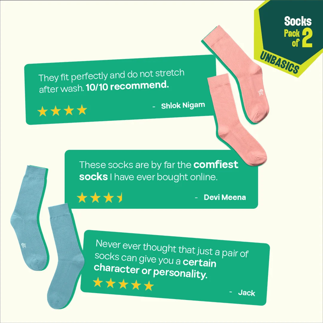 Daydream! Unisex Socks, 100% Organic Cotton, Crew Length, Pack of 2