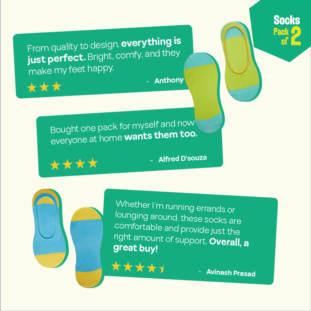 Stripe Tribe! Unisex Socks, 100% Organic Cotton, No Show, Pack of 2
