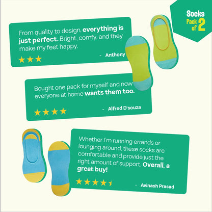 Stripe Tribe! Unisex Socks, 100% Organic Cotton, No Show, Pack of 2