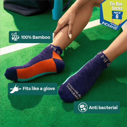 One Family! Tin Gift Box, Unisex Sports Socks, 100% Bamboo & Terry Made, Box of 6