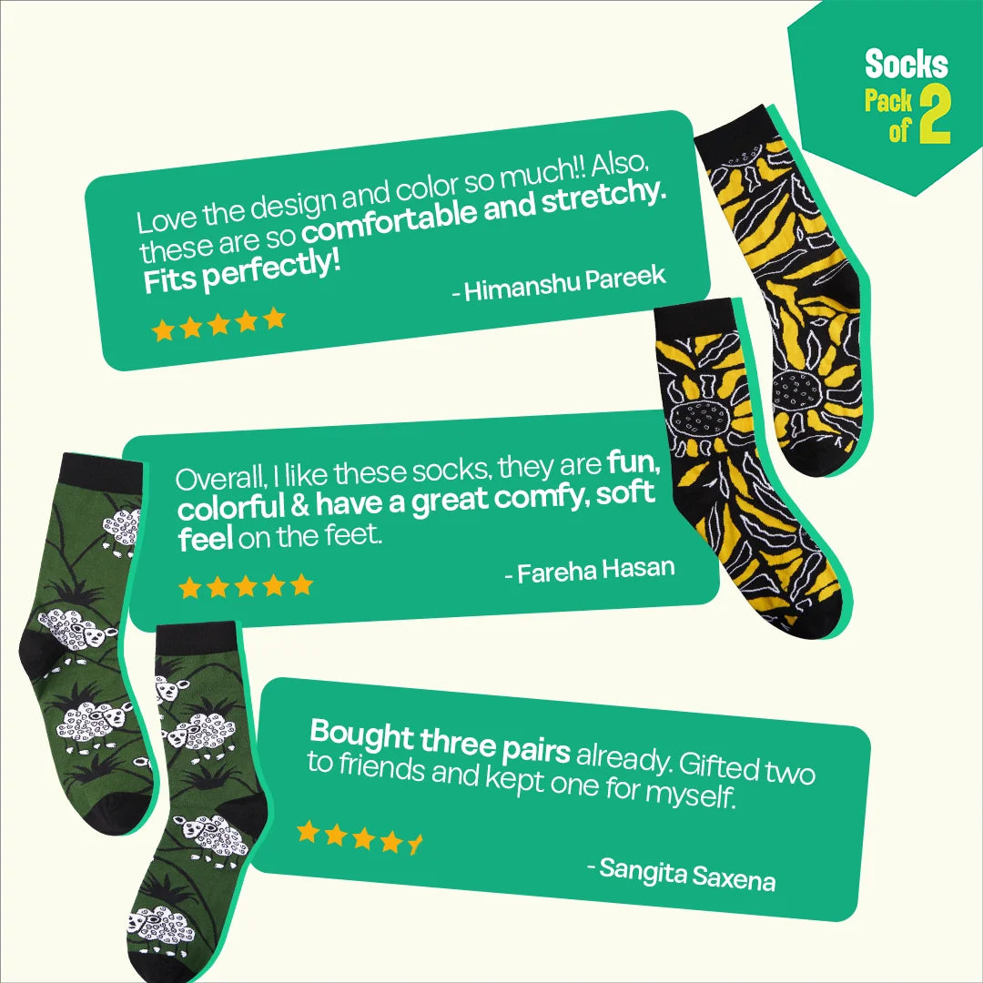 Black Matters! Unisex Socks, 100% Bamboo, Crew Length, Pack of 2