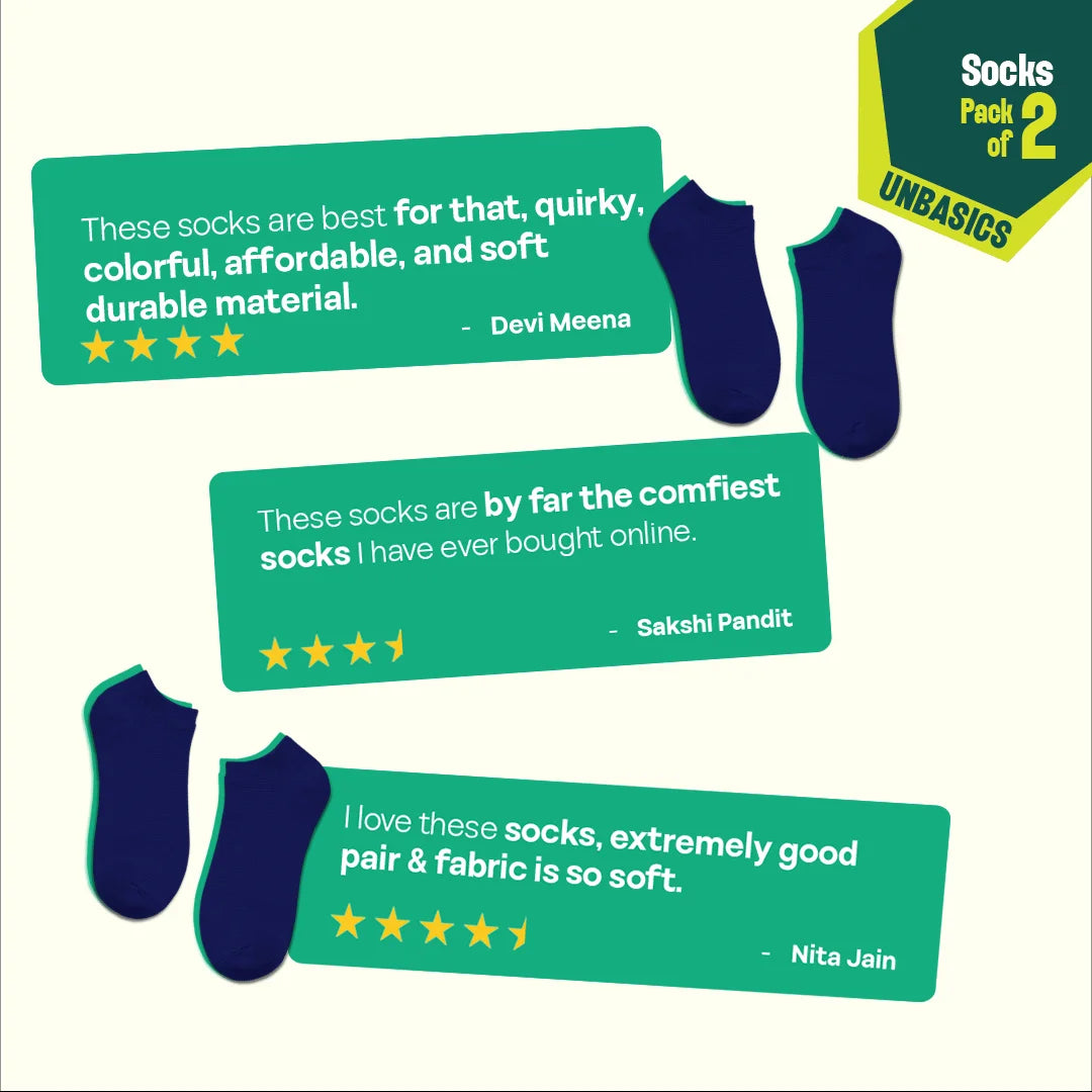 Midnight Mischief! Unisex Socks, 100% Organic Cotton, Ankle Length, Pack of 2