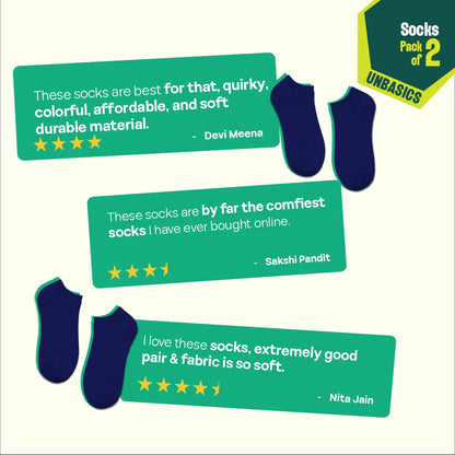 Midnight Mischief! Unisex Socks, 100% Organic Cotton, Ankle Length, Pack of 2