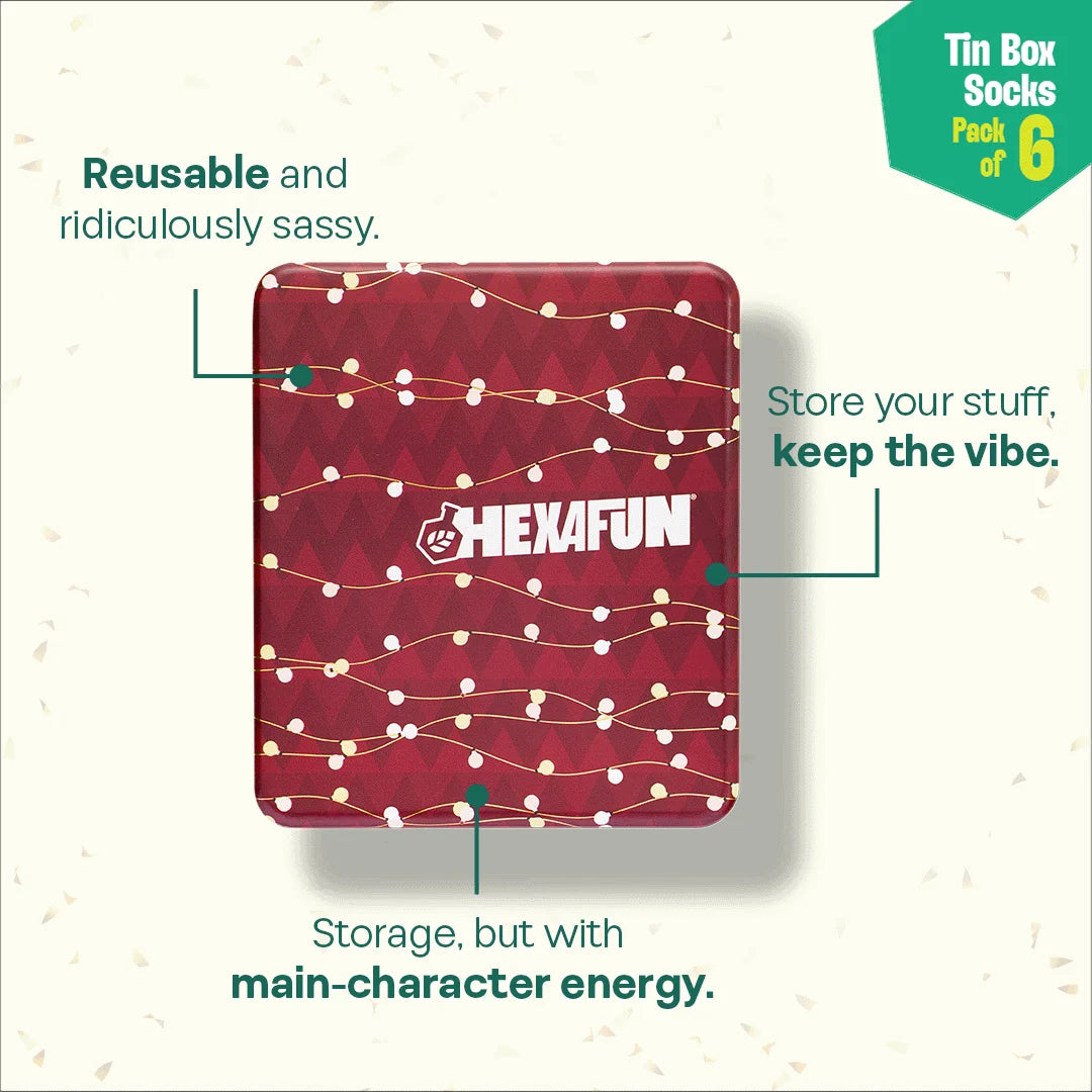 Sparklin' Hot! Tin Gift Box, Unisex Ankle Length, 100% Organic Cotton, Box Of 06