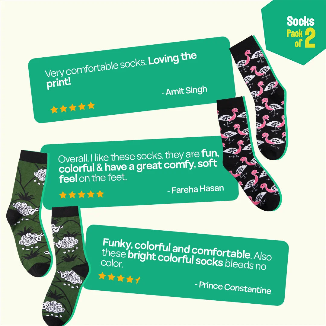 Take Me Black! Unisex Socks, 100% Bamboo, Crew Length, Pack of 2