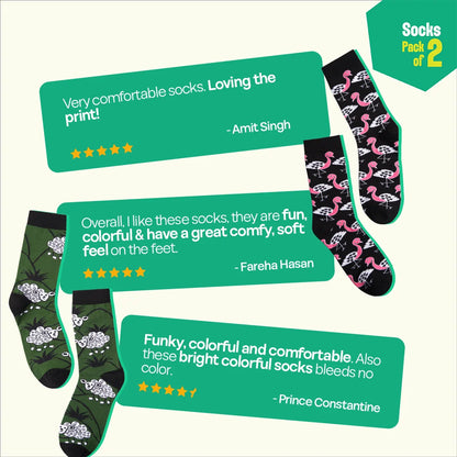 Take Me Black! Unisex Socks, 100% Bamboo, Crew Length, Pack of 2