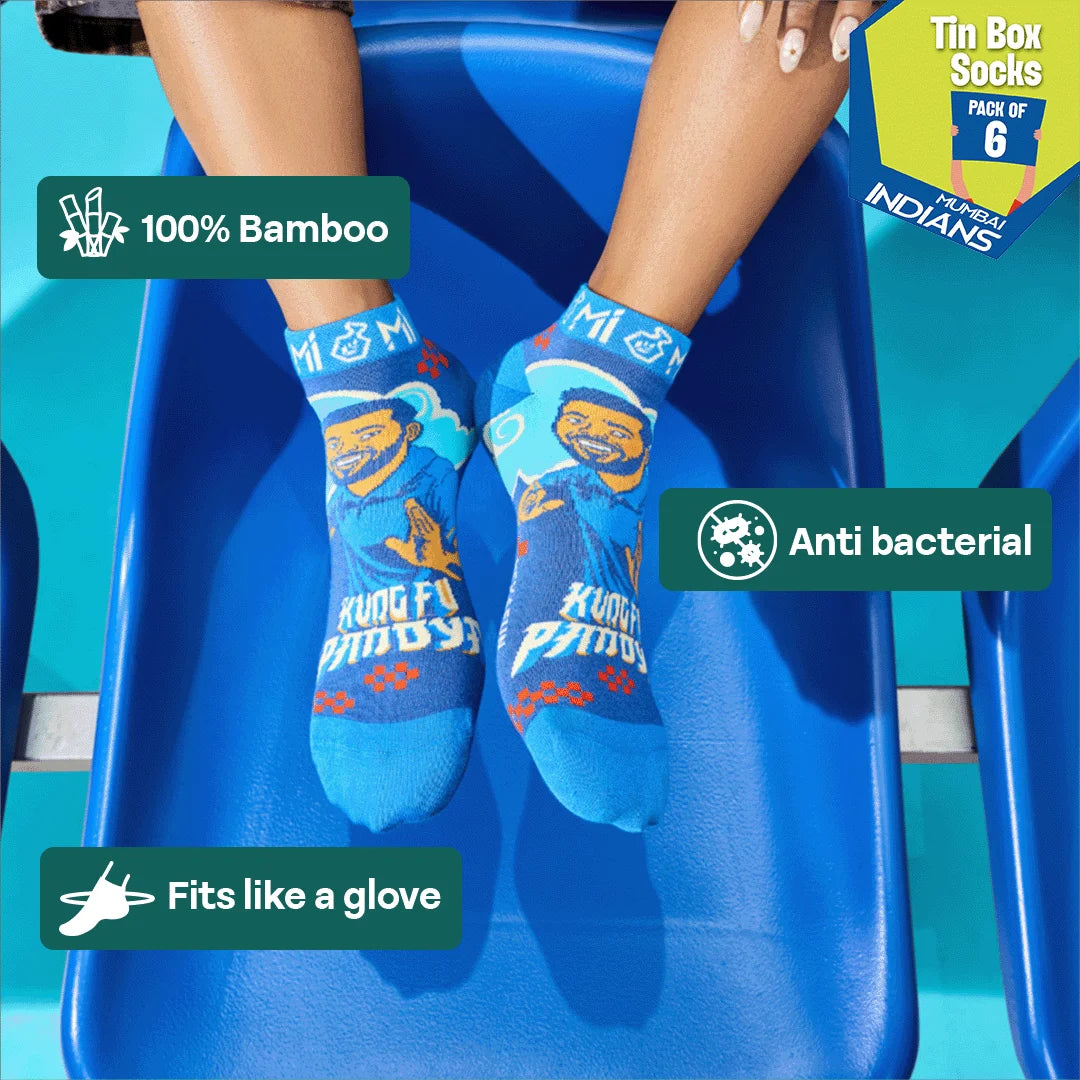 Paltan Cha Ghar! Tin Gift Box, 6 Unisex Ankle Length Socks, 100% Bamboo, Box of 6