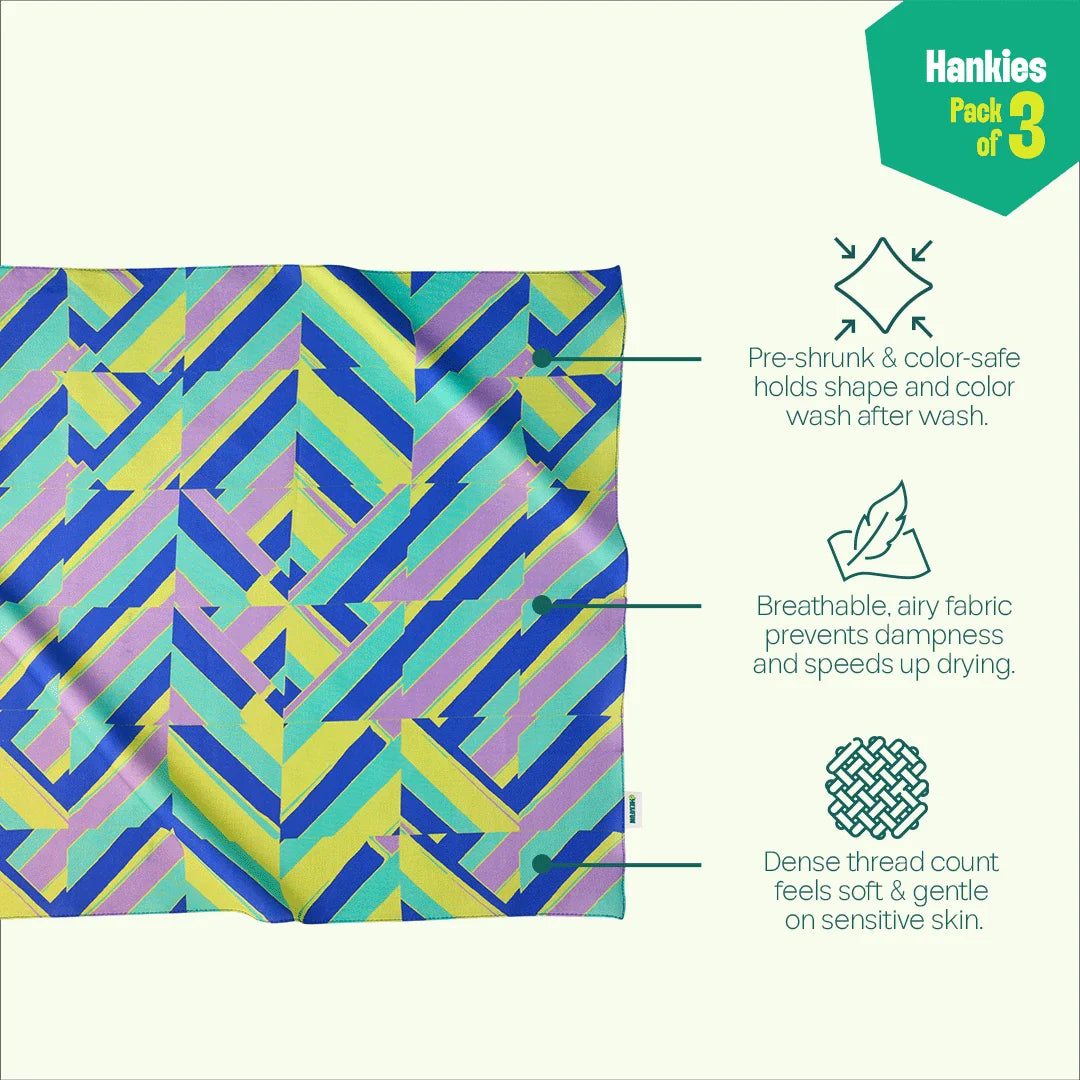 Error 404! Unisex Hankies, 100% Organic Cotton, Pack of 3
