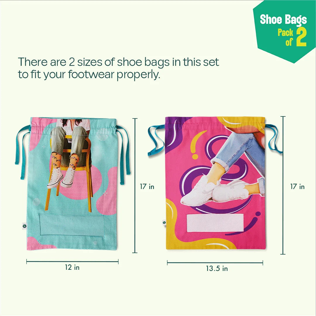 House Of Sneakers! Shoe Bags, 100% Organic Cotton, Pack of 2
