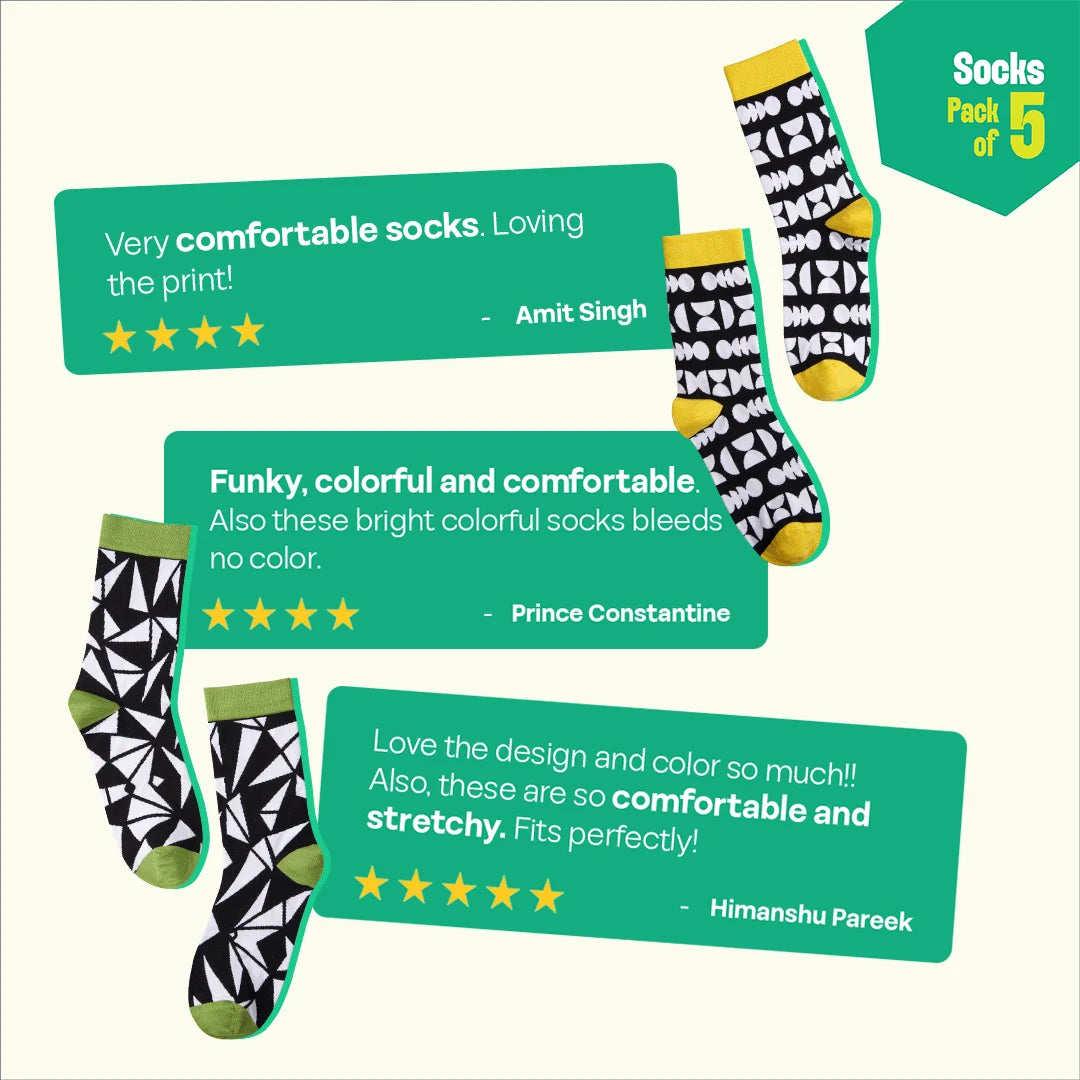 The Dark Side! Unisex Socks, 100% Bamboo, Crew Length, Pack of 5