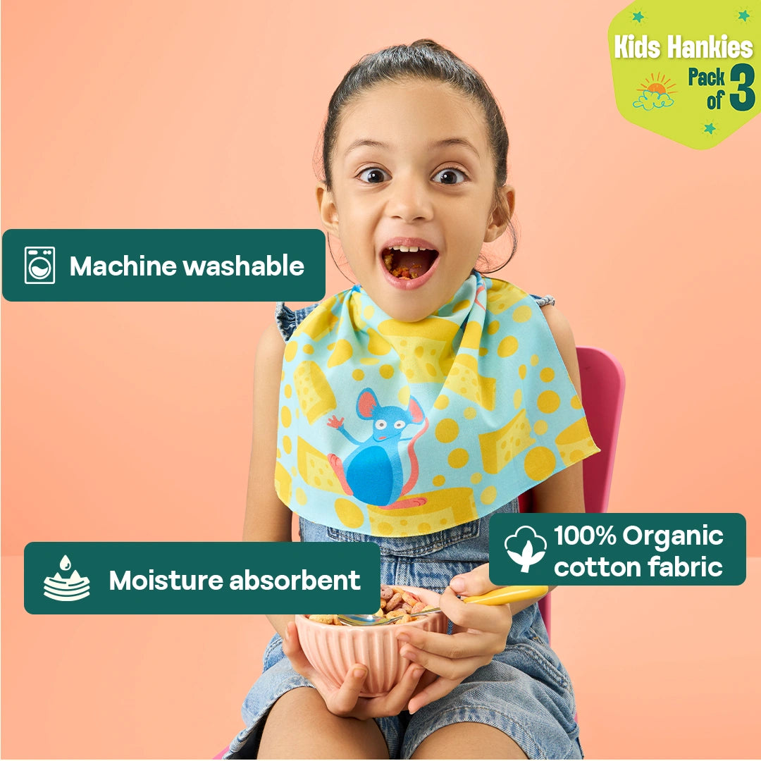 Playstation! Unisex Kid's Hankies, 100% Organic Cotton, Pack of 3