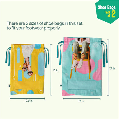 Keep It Casual! Shoe Bags, 100% Organic Cotton, Pack of 2