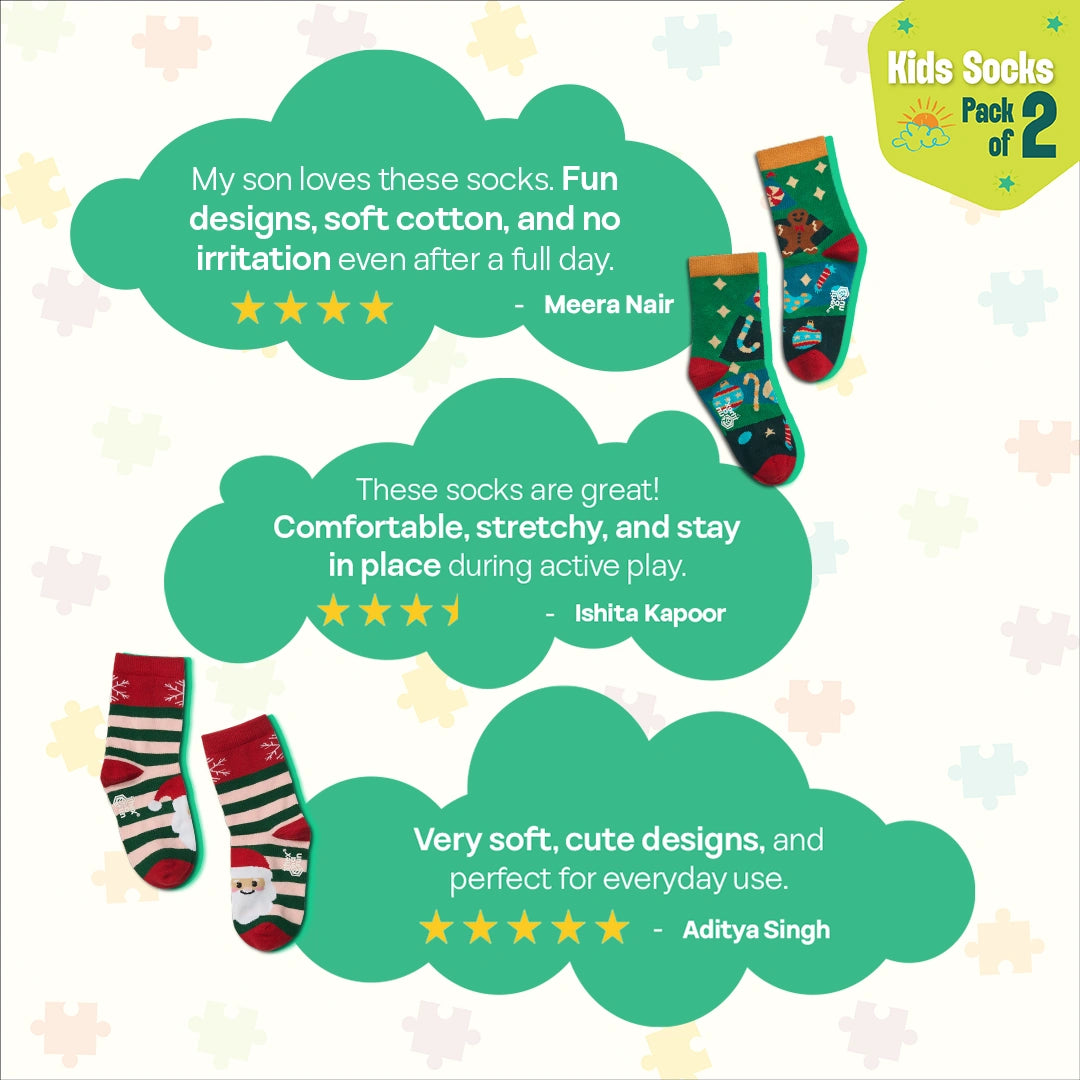 Christmas Story! Unisex Kid's Socks, 100% Bamboo, Crew Length, Pack of 2
