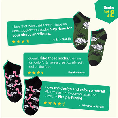 Take Me Black! Unisex Socks, 100% Bamboo, Ankle Length, Pack of 2