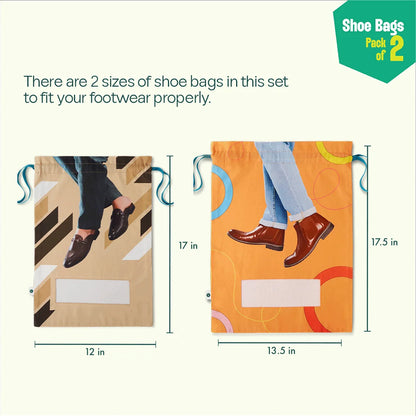 Re-boot! Shoe Bags, 100% Organic Cotton, Pack of 2