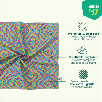 It's Just Love! Unisex Hankies, 100% Organic Cotton, Pack of 7