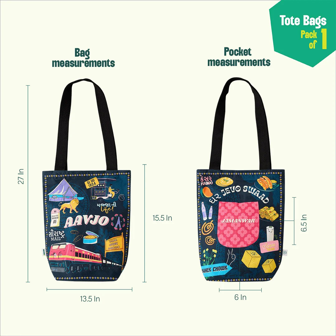 Majja Ni Life! Canvas Tote Bag, 100% Organic Cotton, Pack of 1