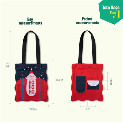Chill Claus! Canvas Tote Bags, 100% Organic Cotton, Pack of 1
