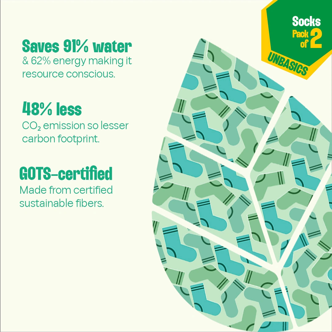 Samba Spirit! Unisex Socks, 100% Organic Cotton, Crew Length, Pack of 2