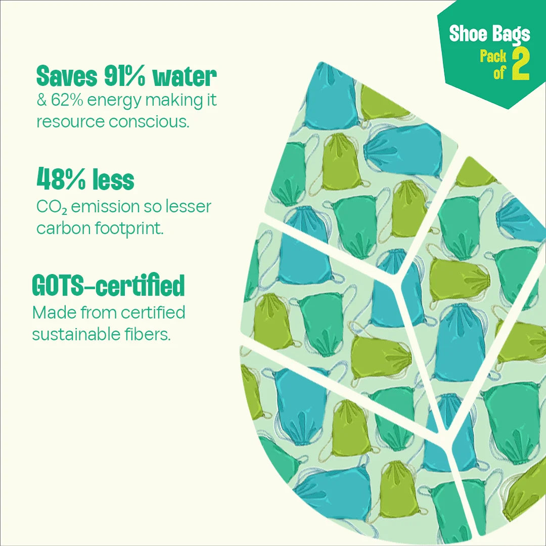 Shoe-keeper! Shoe Bags, 100% Organic Cotton, Pack of 2