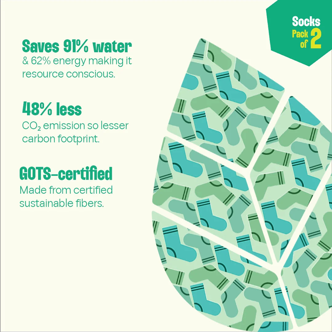 SOP! Style On Point! Unisex Socks, 100% Organic Cotton, No Show, Pack of 2