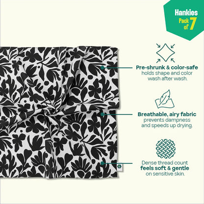 Blacklisted! Small Unisex Hankies, 100% Organic Cotton, Pack of 3