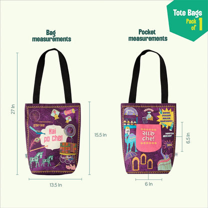Kai Po Che! Canvas Tote Bag, 100% Organic Cotton, Pack of 1