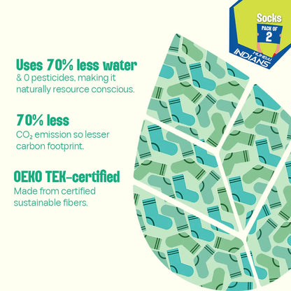 MI Era! Unisex Socks, 100% Bamboo, No Show, Pack of 2