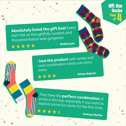 Thrill Seeker! Unisex Crew Length Socks, 100% Organic Cotton, Gift Box of 4