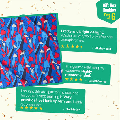 Thrill Mode! Unisex Hankies, 100% Organic Cotton, Gift Box of 6