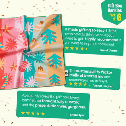 Ginger Bread! Unisex Hankies, 100% Organic Cotton, Gift Box of 6