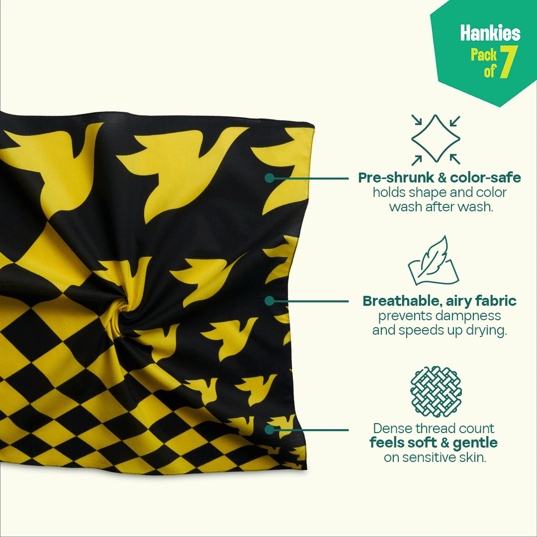 ASAP! As Abstract As Possible! Unisex Hankies, 100% Organic Cotton, Pack of 7