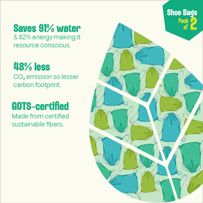 Boot-camp! Shoe Bags, 100% Organic Cotton, Pack of 2