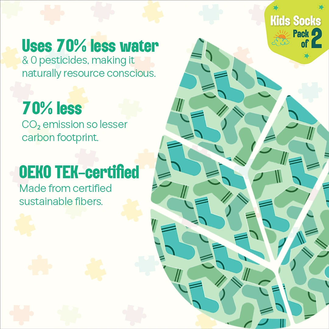 Fun Alert Ahead! Unisex Kid's Socks, 100% Bamboo, Crew Length, Pack of 2