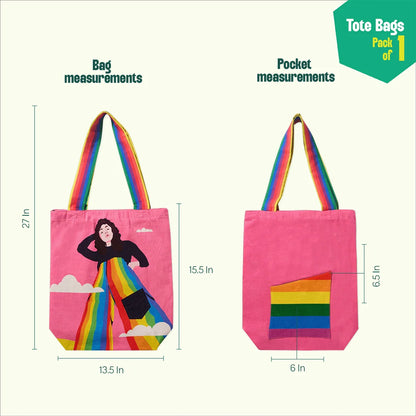 Stand Proud! Canvas Tote Bags, 100% Organic Cotton, Pack of 1
