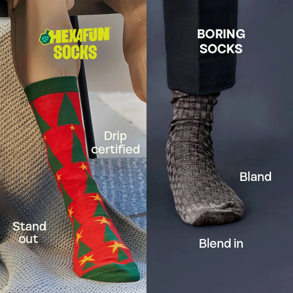 Christmas Music! Unisex Socks, 100% Organic Cotton, Crew Length, Pack of 9