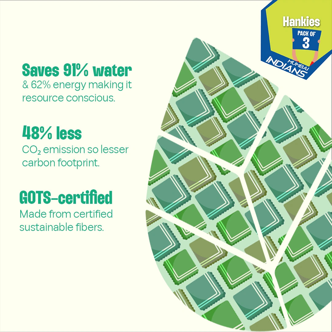 Record Makers! 100% Organic Cotton, Unisex Hankies, Pack of 3