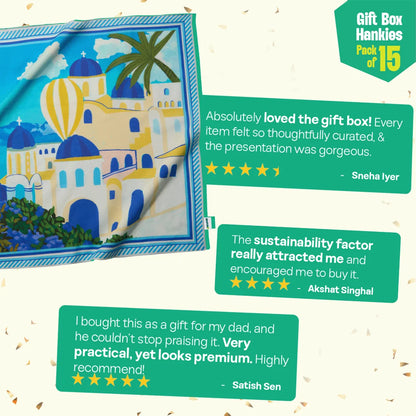 Time Capsule! Unisex Hankies, 100% Organic Cotton, Gift Box of 15