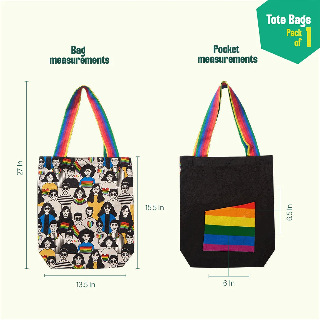 Celebrate Love! Canvas Tote Bags, 100% Organic Cotton, Pack of 1