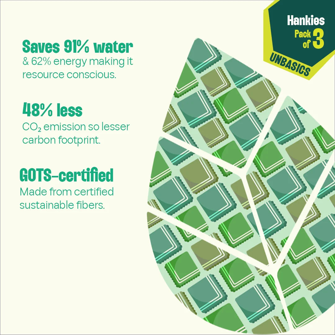 Sundowner! Unisex Hankies, 100% Organic Cotton, Pack of 3