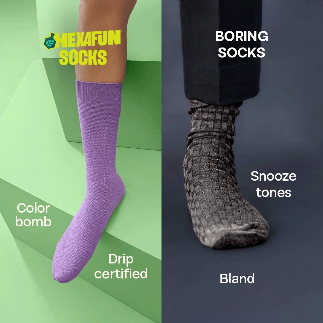 Bold Expression! Unisex Socks, 100% Organic Cotton, Crew Length, Pack of 9