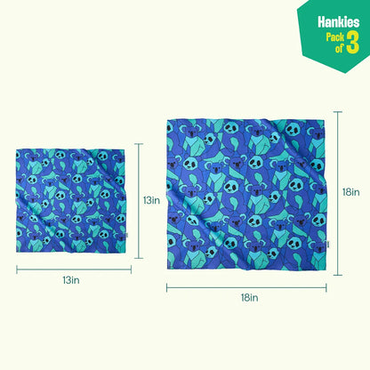 Spotted! Unisex Hankies, 100% Organic Cotton, Pack of 3