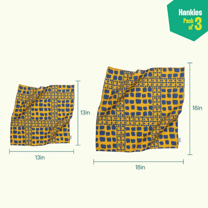 Abstract Of My Eye! Series 1! Unisex Hankies, 100% Organic Cotton, Pack of 3